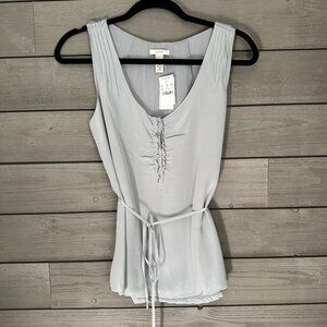 NWT Jcrew Women's Light Gray Sleeveless Silk Tank Top Cami Size 2